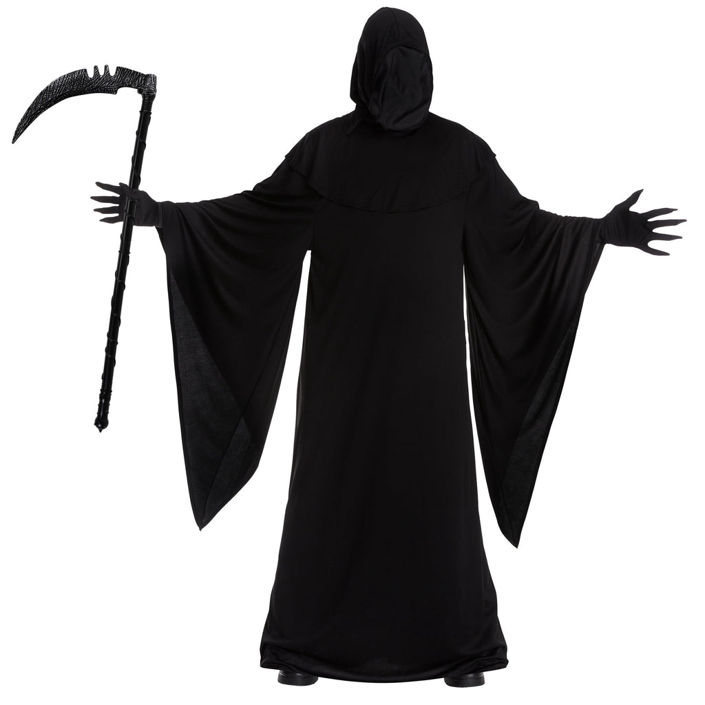 Morph Grim Reaper Horror Robe Scythe Costume Men Halloween Costume for Men Black XX-Large