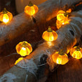 Morttic Halloween Lights 3D 10ft 30 LEDs Pumpkin String Lights Battery Powered Orange Lights for Halloween Party Indoor Fall Outdoor Harvest Thanksgiving Decorations