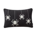 My Texas House Halloween Hanging Spiders Oblong Decorative Pillow, Black and Ivory, 14" x 20"