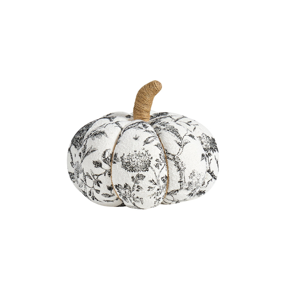 My Texas House Halloween Raven Toile Pumpkin Decorative Pillow, Ivory and Black, 6" x 10"