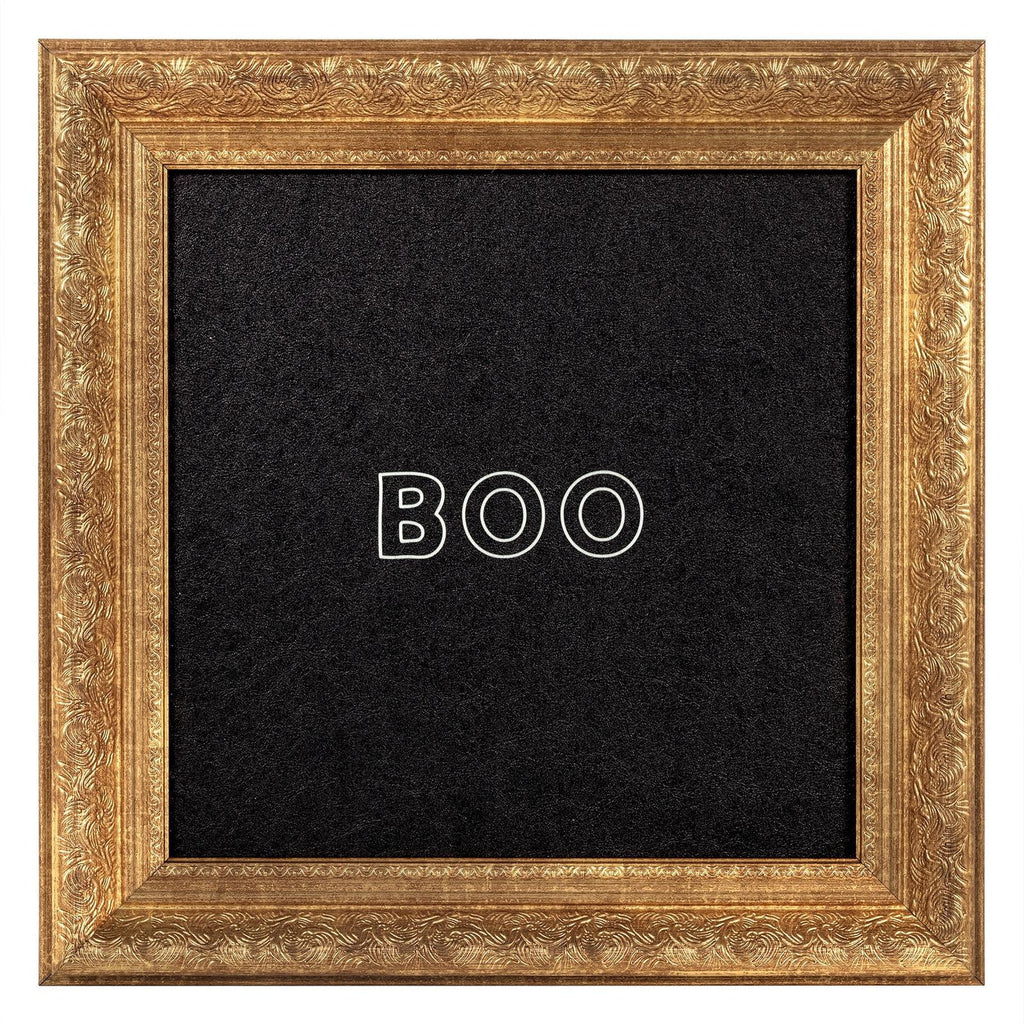 My Texas House Halloween Boo Gold Framed Art Print 12x12 Antique Paper