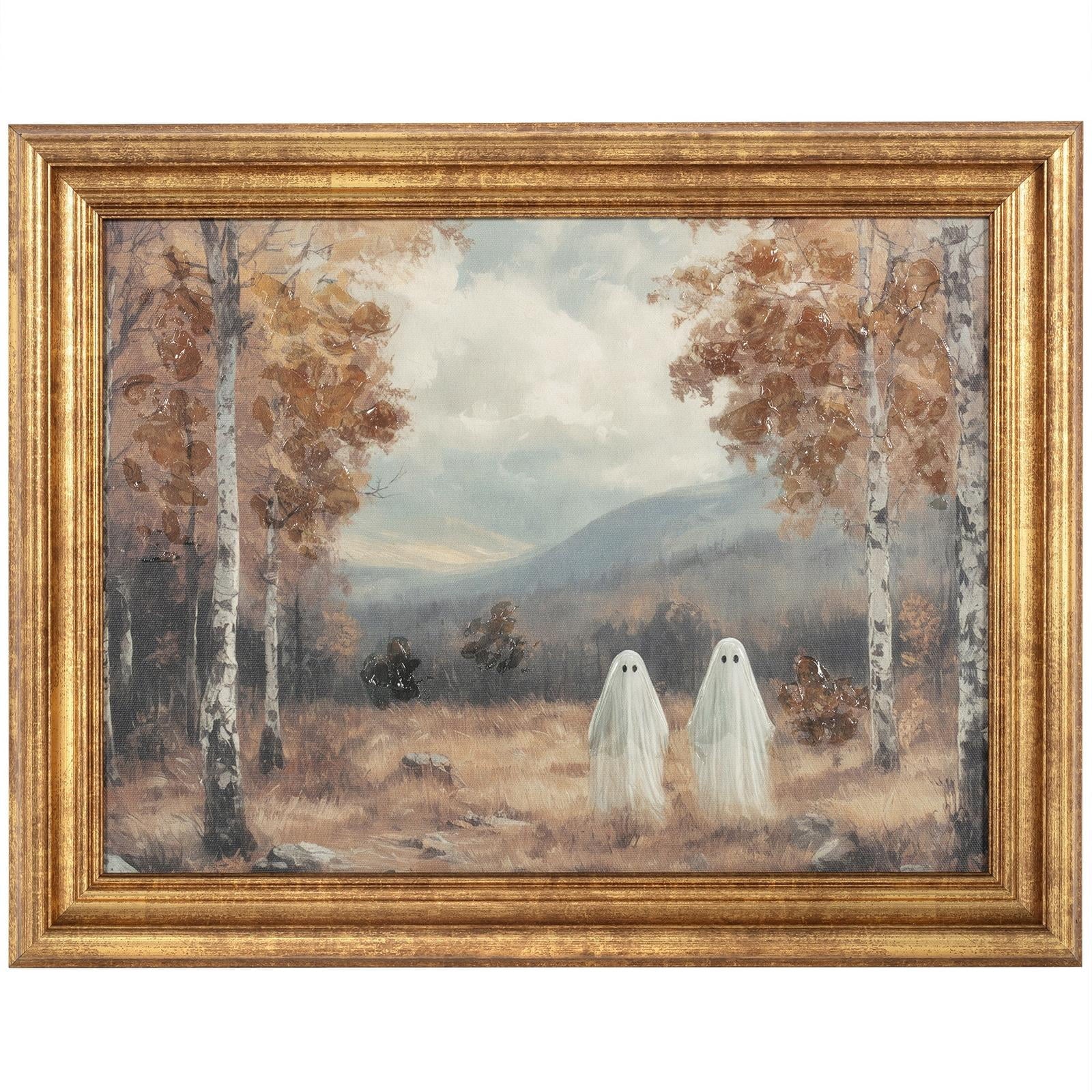 My Texas House Ghost Walk Halloween 14x11 Framed Canvas Art Print