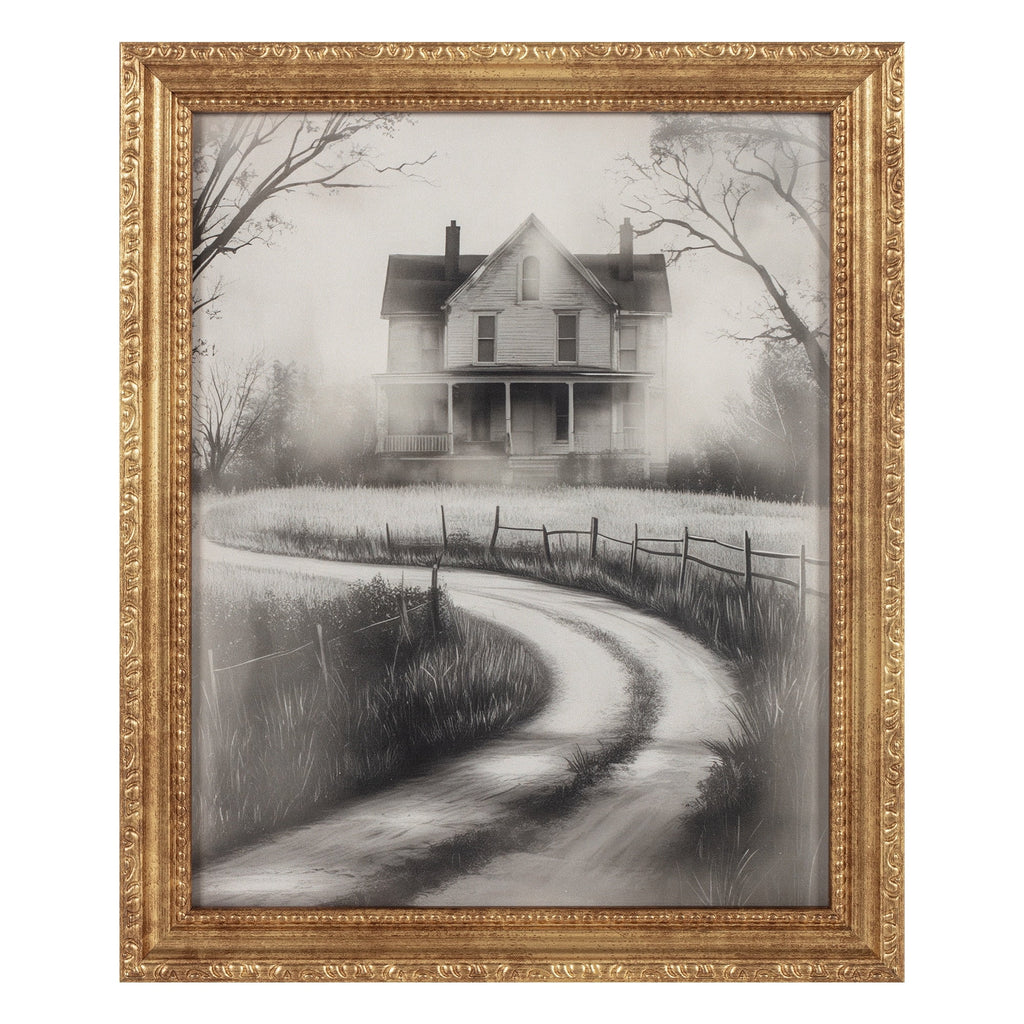 My Texas House Haunted Path Halloween Art 9x11 Framed Print Under Glass