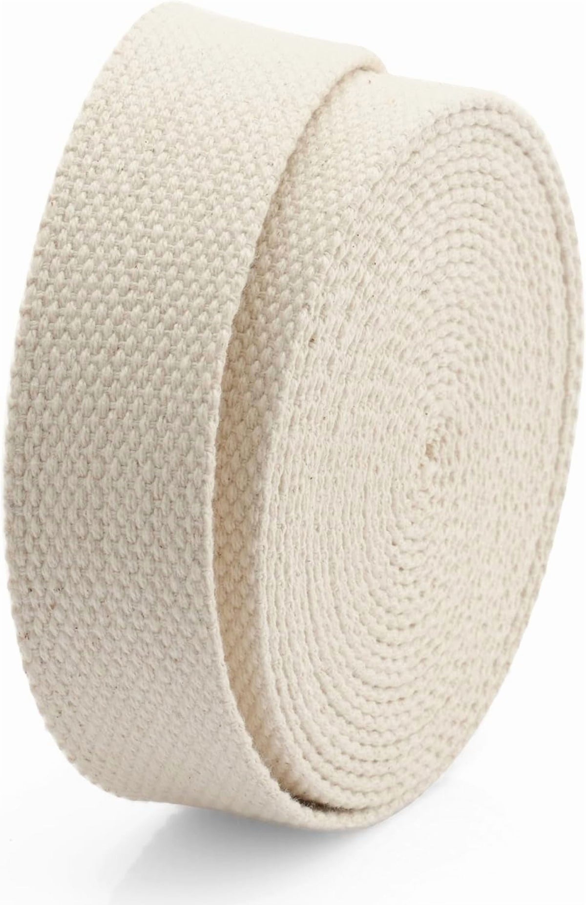 CRAFTME STUDIO Natural Cotton Webbing Ribbon for Bags, Sewing & Crafts (1 Inch x 5 Yards, Natural)