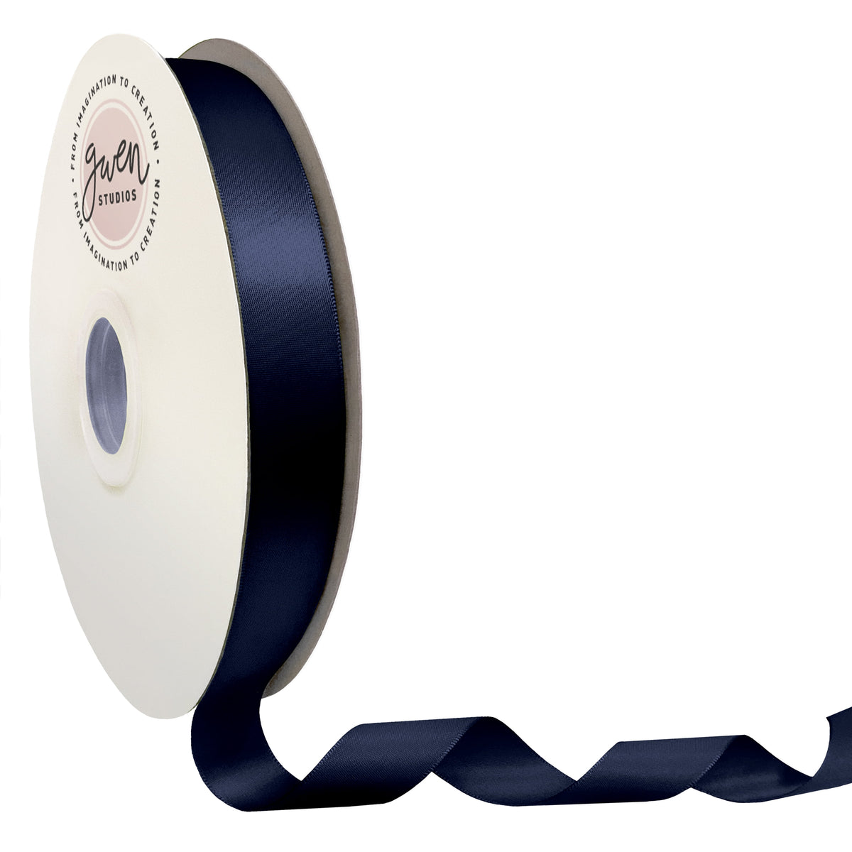 White Single Faced Satin Ribbon, 7/8" x 100 Yards by Gwen Studios