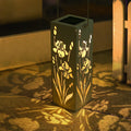 Neorosiri Solar Rose Lantern Outdoor Decor - Waterproof Iron Hollow LED Light with Vintage Floral Cutouts, IP65 Weatherproof for Garden/Patio/Wedding (Black, 1.36lb)