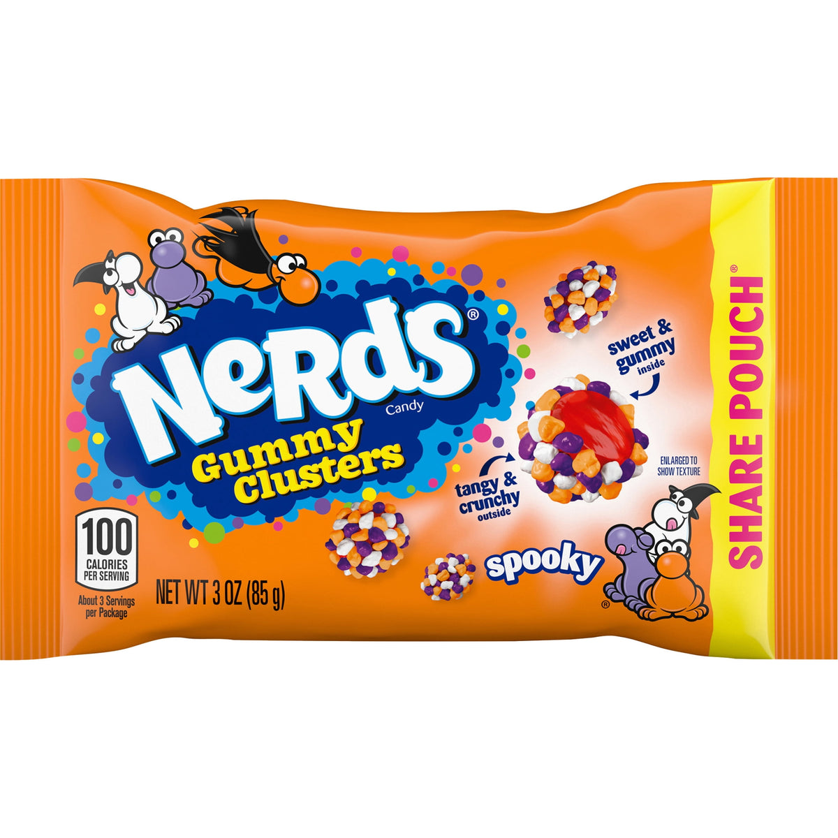 Nerds Spooky Gummy Clusters, Halloween Candy, Nerds Gummy Candies, 3 Ounce Share Pack