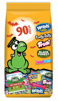 Nerds Fruity Chewy Halloween Trick-or-Treat Variety Bag, NERDS Gummy Clusters, SweeTARTS, Trolli, Laffy Taffy, and Black Forest, 30.2 oz, 90 Count