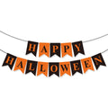 EWSFHUI Happy Halloween Banner Halloween Black and Orange Bunting Banner Garland for Halloween Party Decorations Halloween Decor for Mantle Fireplace Wall Party Supplies