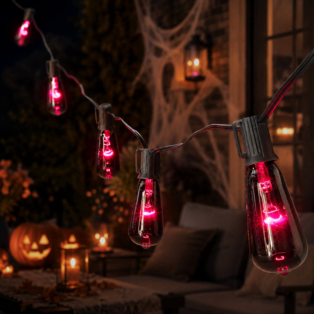 Northlight Edison Style Halloween Lights - Purple - 9' Black Wire - 10ct