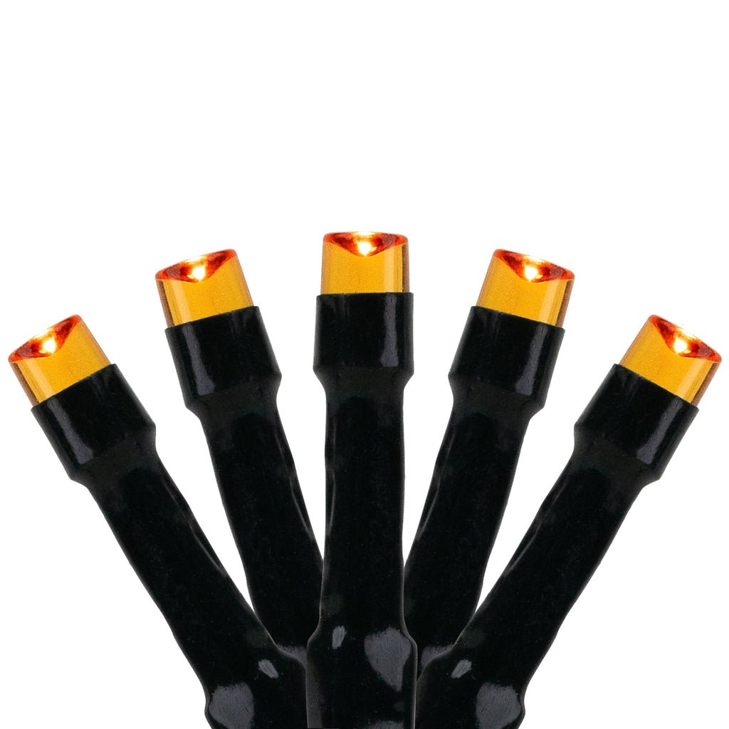 Northlight LED Wide Angle Halloween Lights - Orange - 10' Black Wire - 20ct