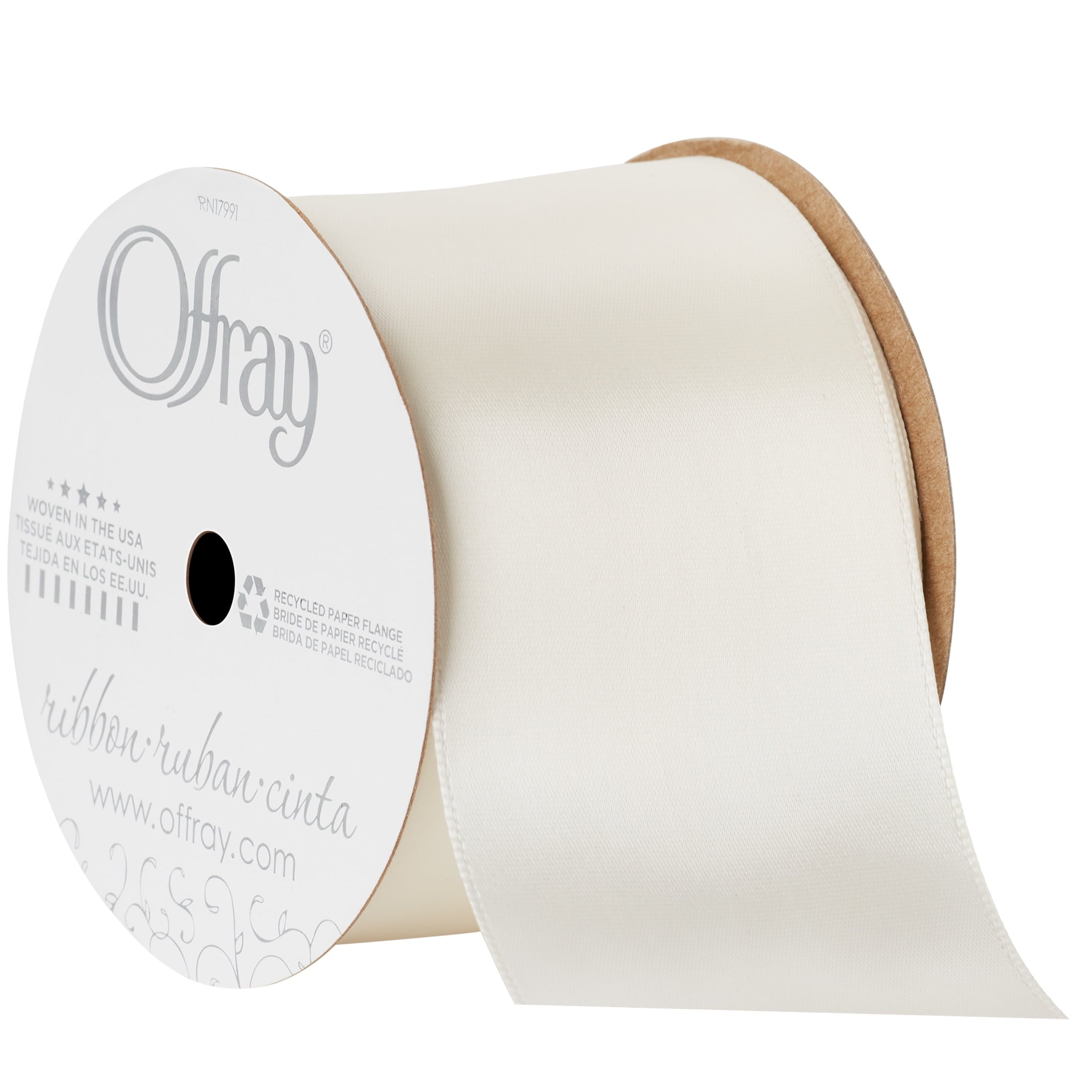 (2 pack) Offray Ribbon, Red 2 1/4 inch Single Face Satin Polyester Ribbon for Sewing, Crafts, and Gifting, 9 feet, 1 Each