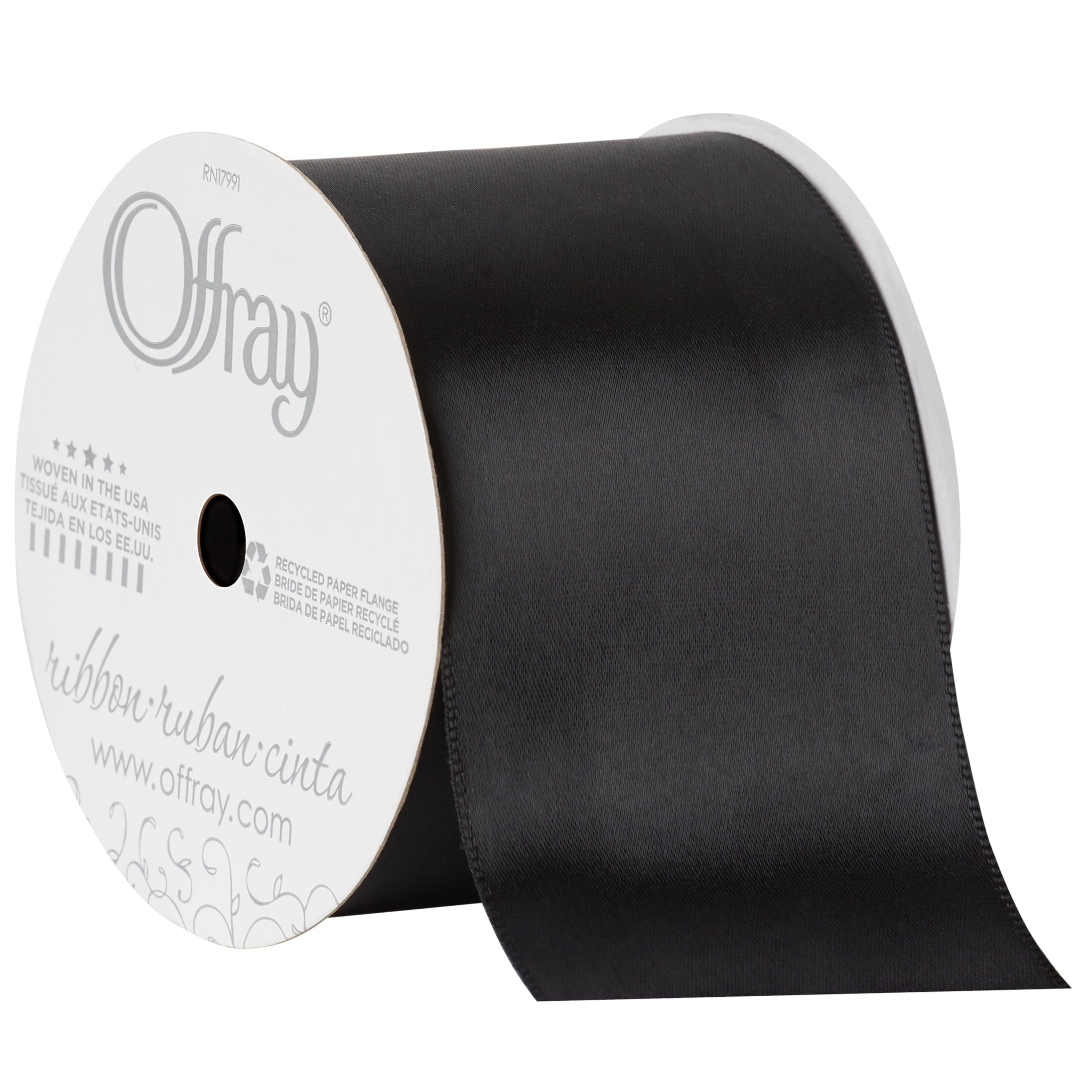 (2 pack) Offray Ribbon, Red 2 1/4 inch Single Face Satin Polyester Ribbon for Sewing, Crafts, and Gifting, 9 feet, 1 Each