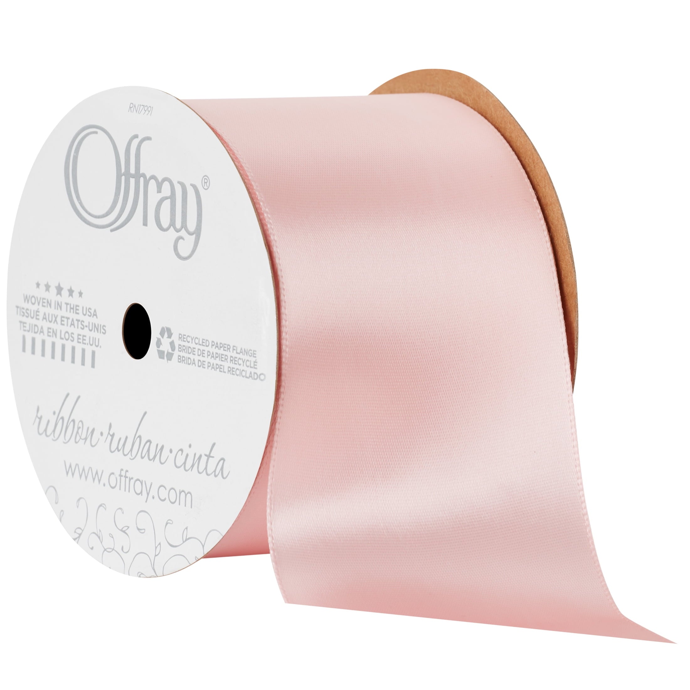 (2 pack) Offray Ribbon, Red 2 1/4 inch Single Face Satin Polyester Ribbon for Sewing, Crafts, and Gifting, 9 feet, 1 Each