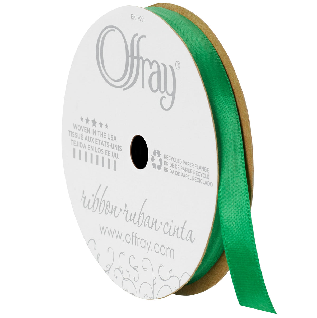 Offray Ribbon, Red Wine 3/8 inch Single Face Satin Polyester Ribbon, 18 feet