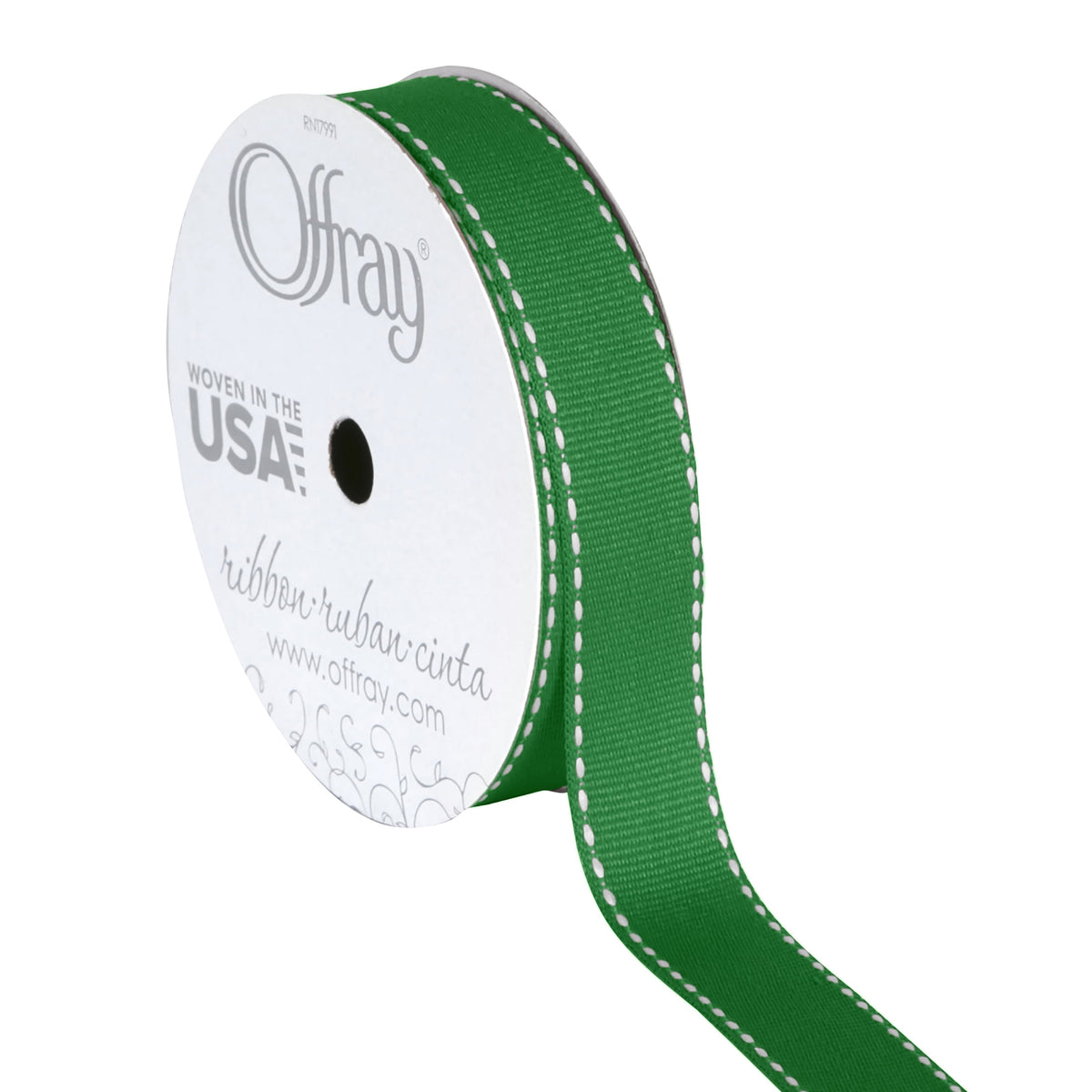 (3 pack) Offray Ribbon, Black and White 5/8 inch Grosgrain Polyester Ribbon, 9 feet