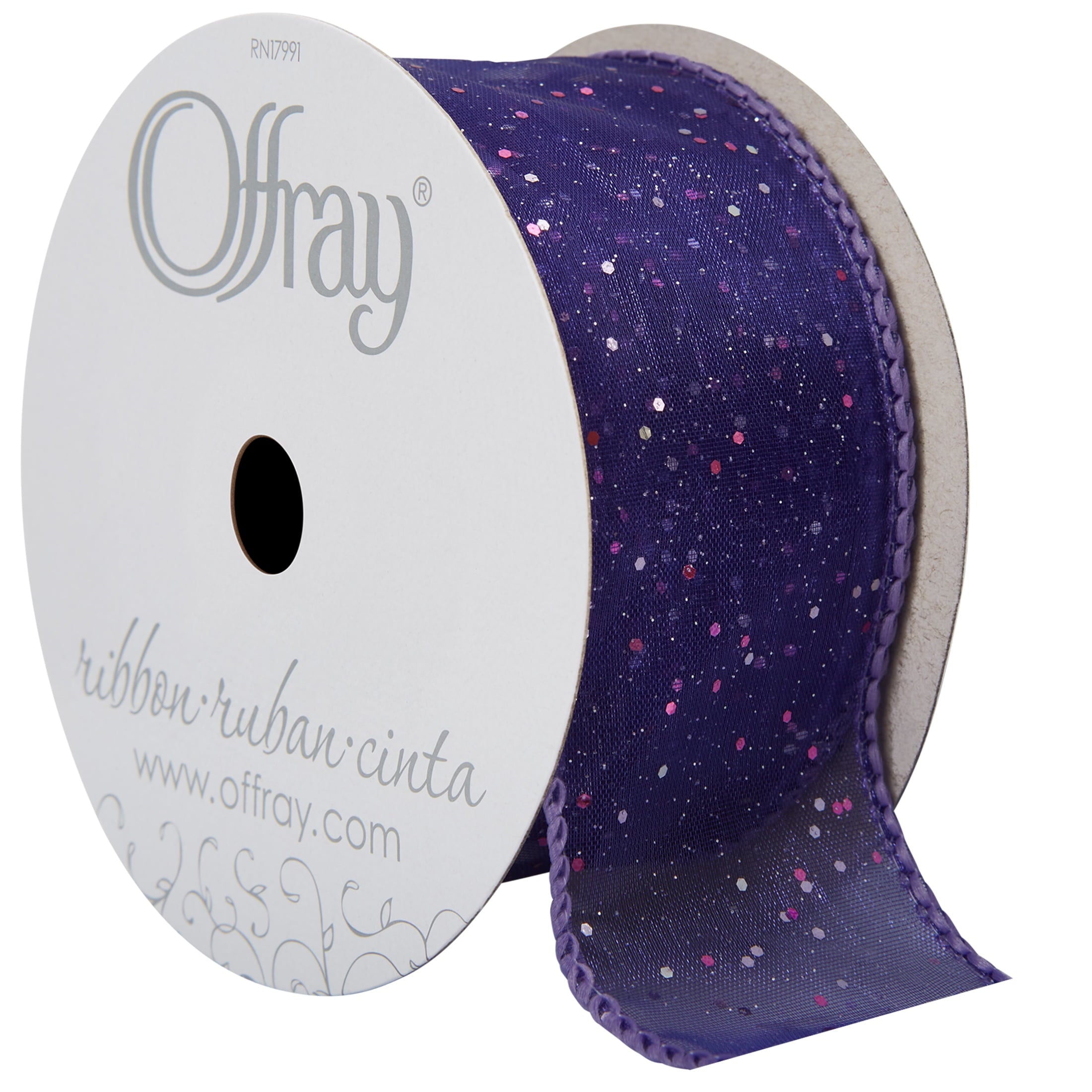 (3 pack) Offray Ribbon, Citrus Green 1 1/2 inch Wired Edge Sheer Polyester Ribbon, 9 feet