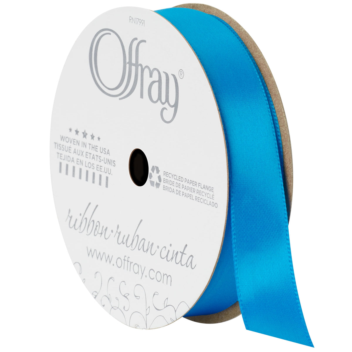 (3 pack) Offray Ribbon, Forest Green 5/8 inch Single Face Satin Polyester Ribbon, 18 feet