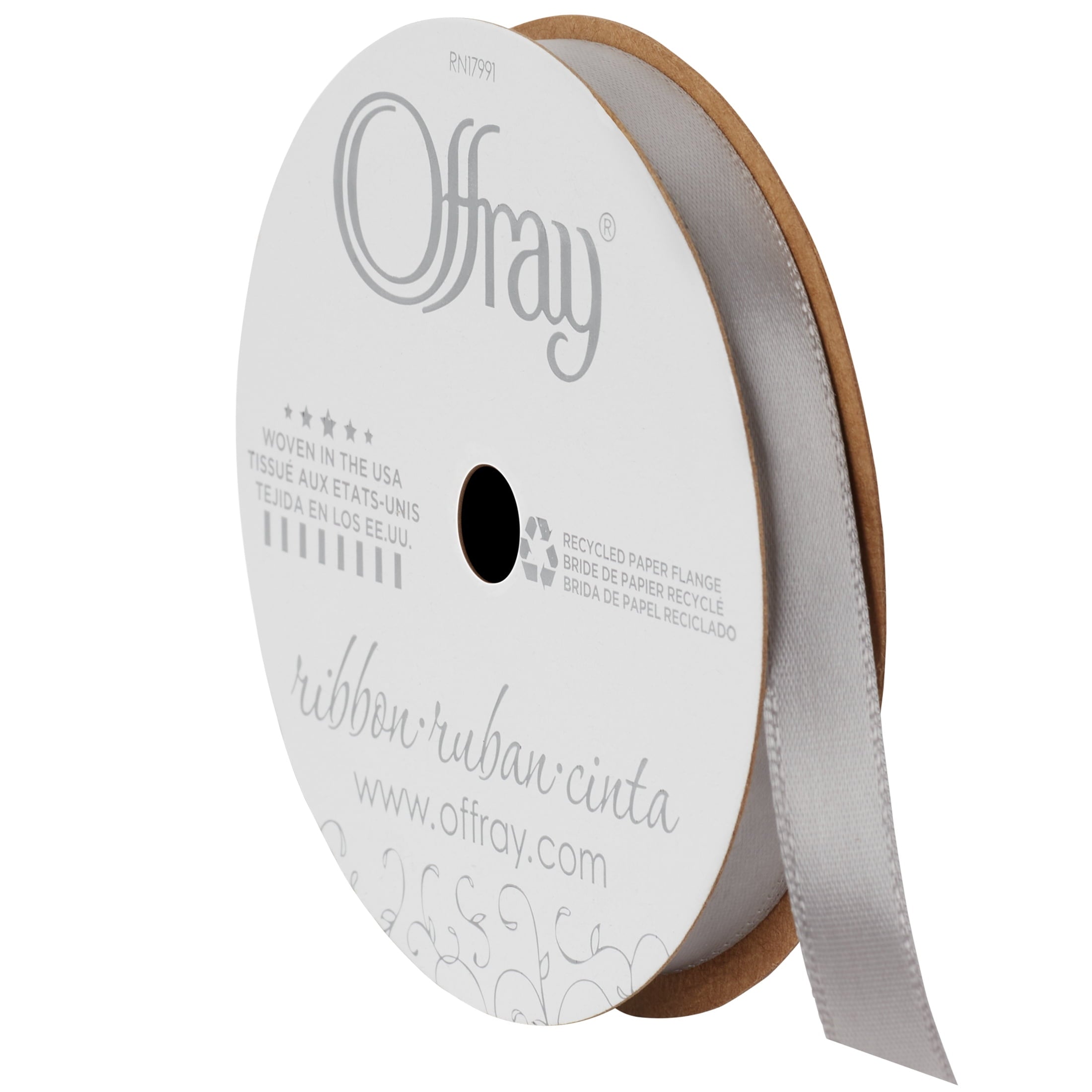 Offray Ribbon, Red Wine 3/8 inch Single Face Satin Polyester Ribbon, 18 feet