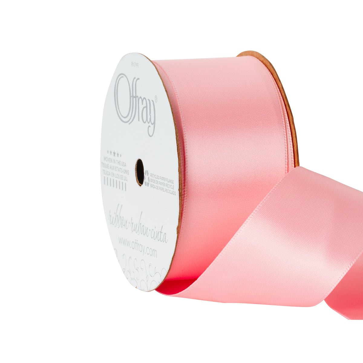 (2 pack) Offray Ribbon, Red 1 1/2 inch Double Face Satin Polyester Ribbon, 12 feet