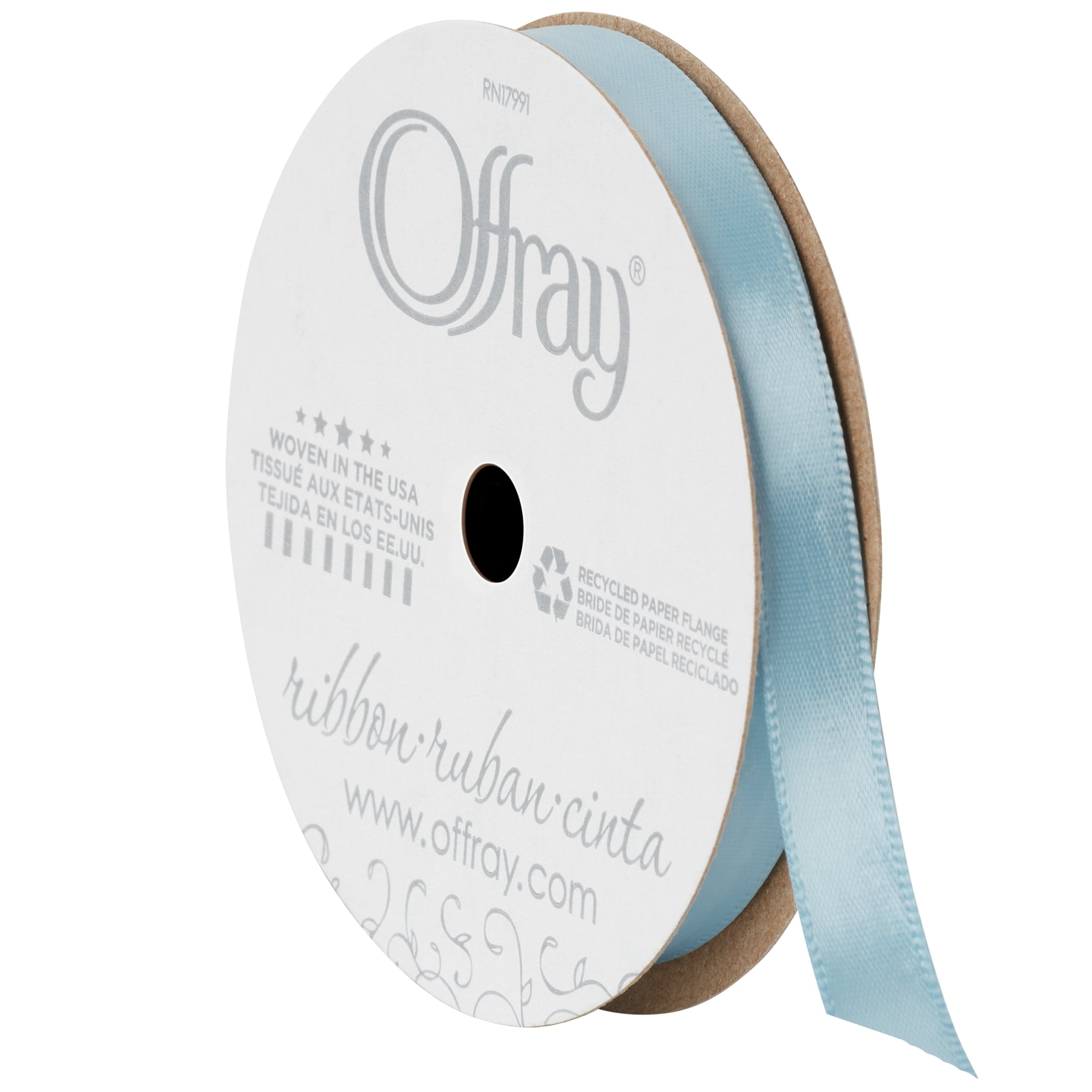 Offray Ribbon, Red Wine 3/8 inch Single Face Satin Polyester Ribbon, 18 feet