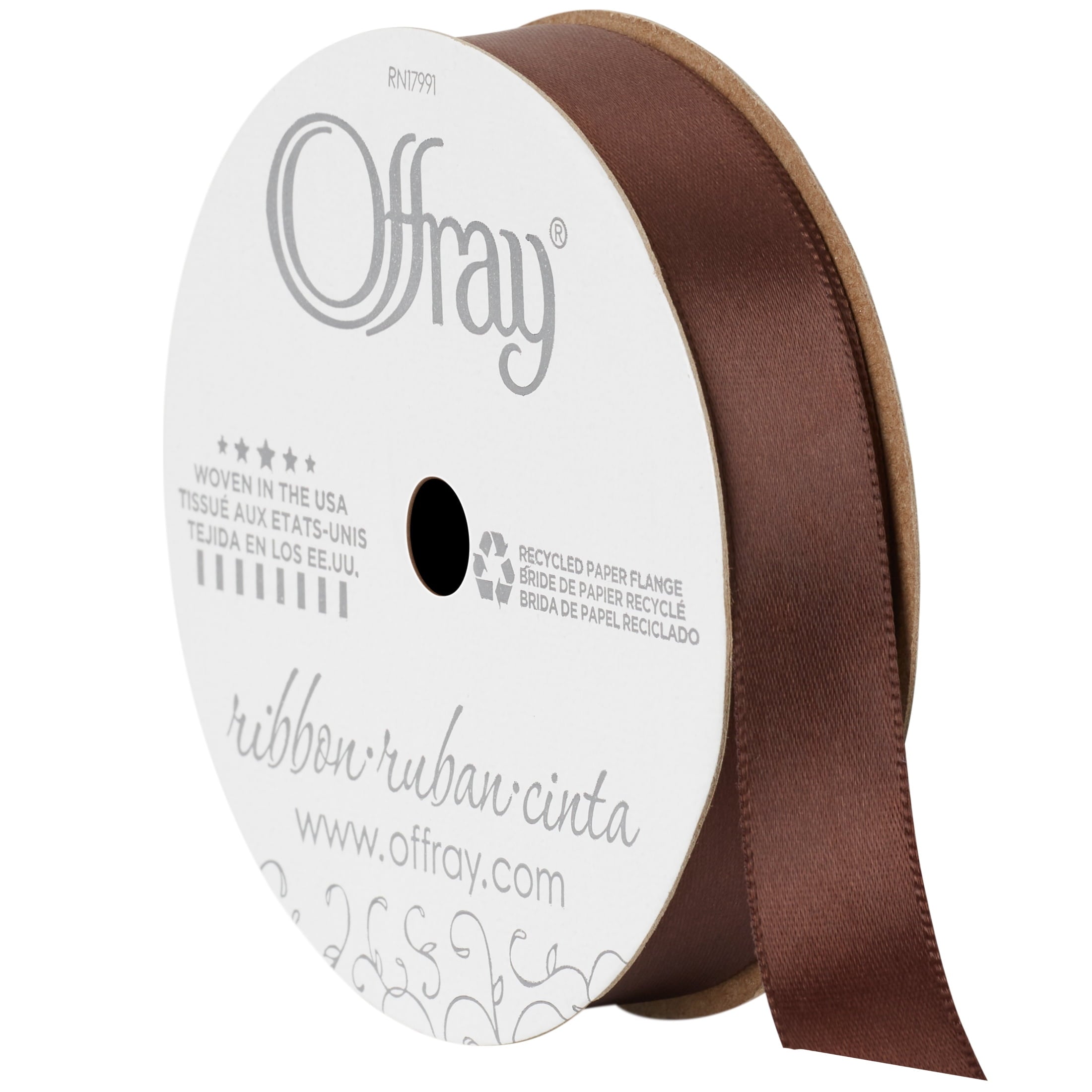 (3 pack) Offray Ribbon, Forest Green 5/8 inch Single Face Satin Polyester Ribbon, 18 feet