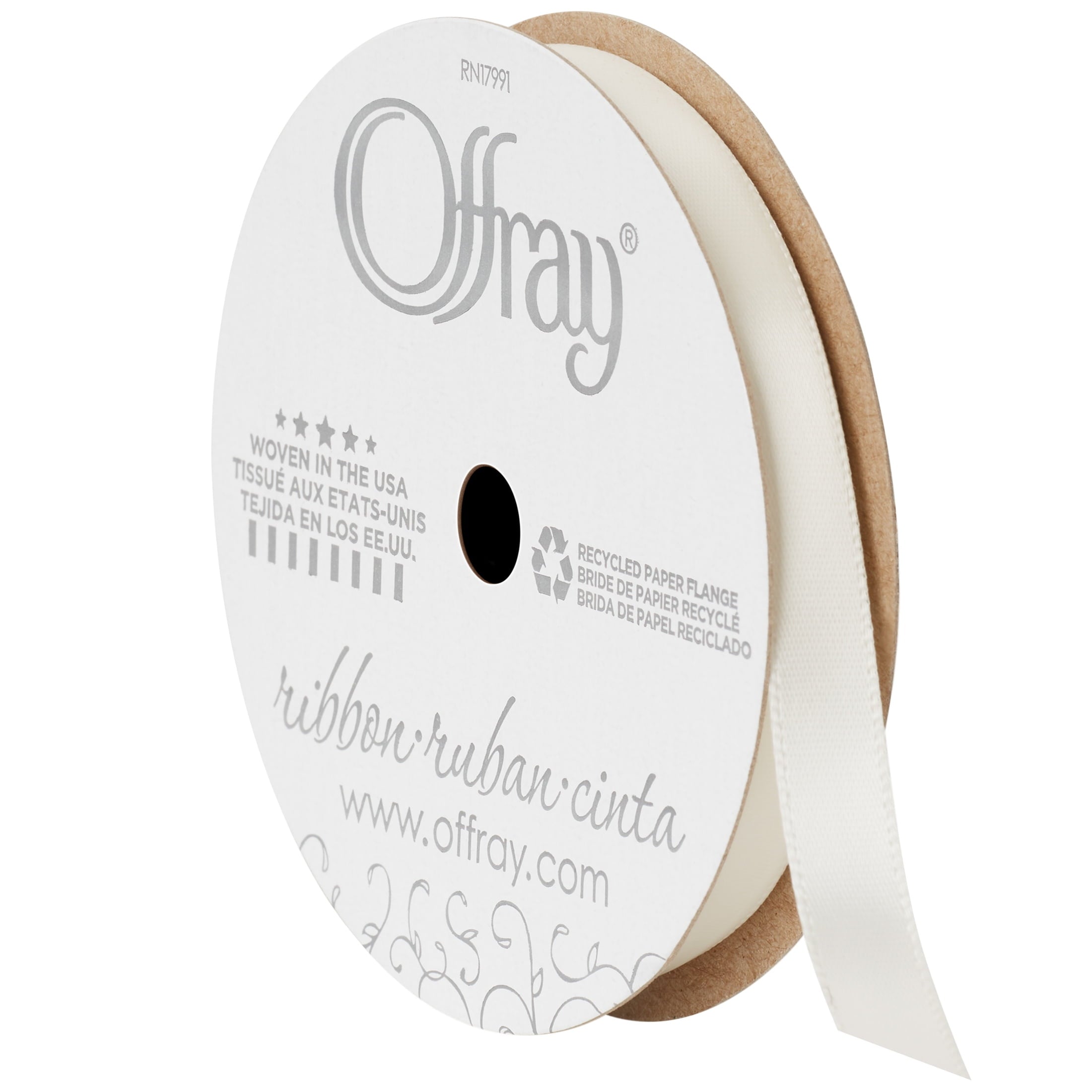 Offray Ribbon, Red Wine 3/8 inch Single Face Satin Polyester Ribbon, 18 feet