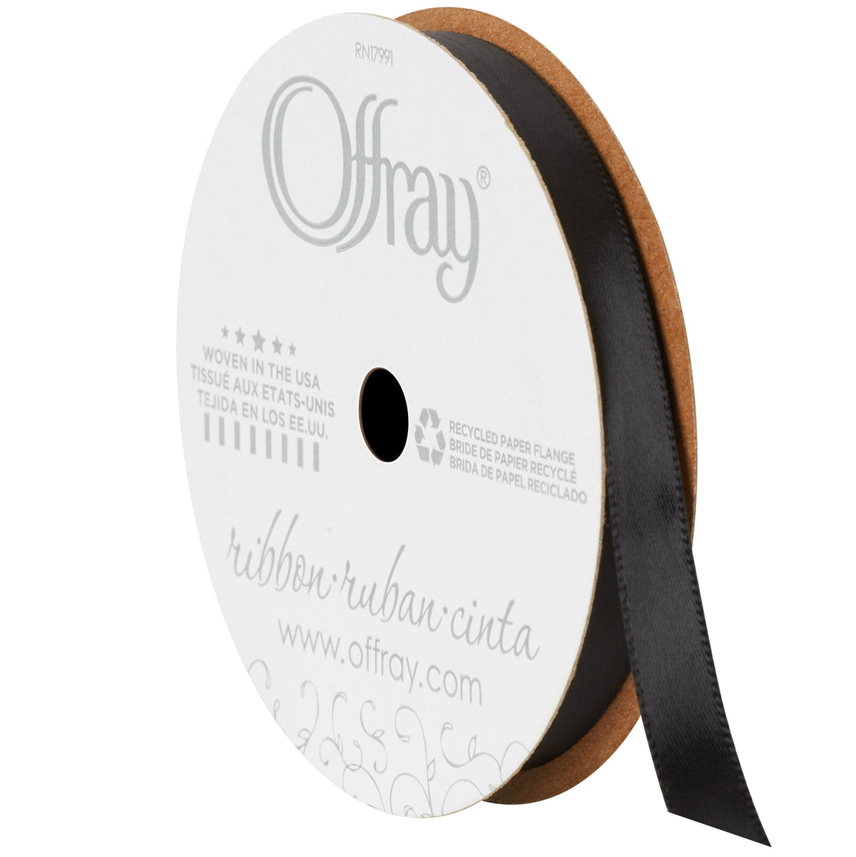 Offray Ribbon, Red Wine 3/8 inch Single Face Satin Polyester Ribbon, 18 feet