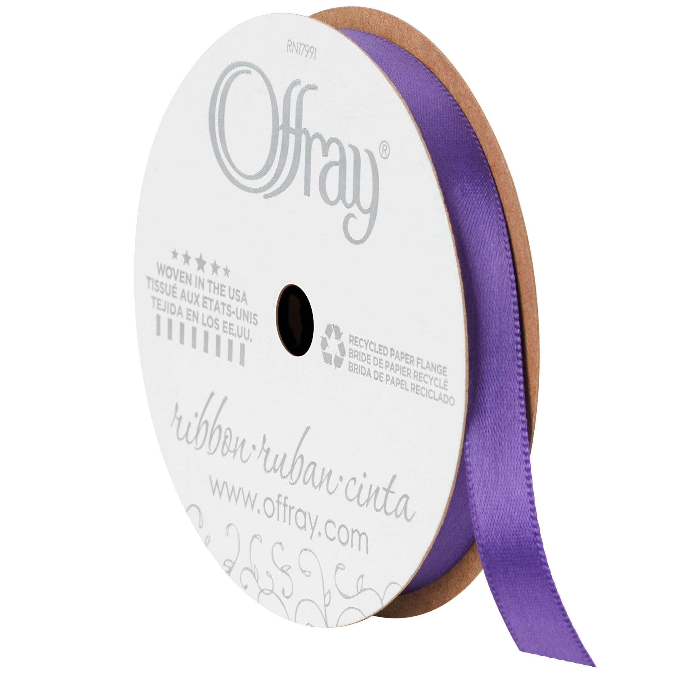 Offray Ribbon, Red Wine 3/8 inch Single Face Satin Polyester Ribbon, 18 feet