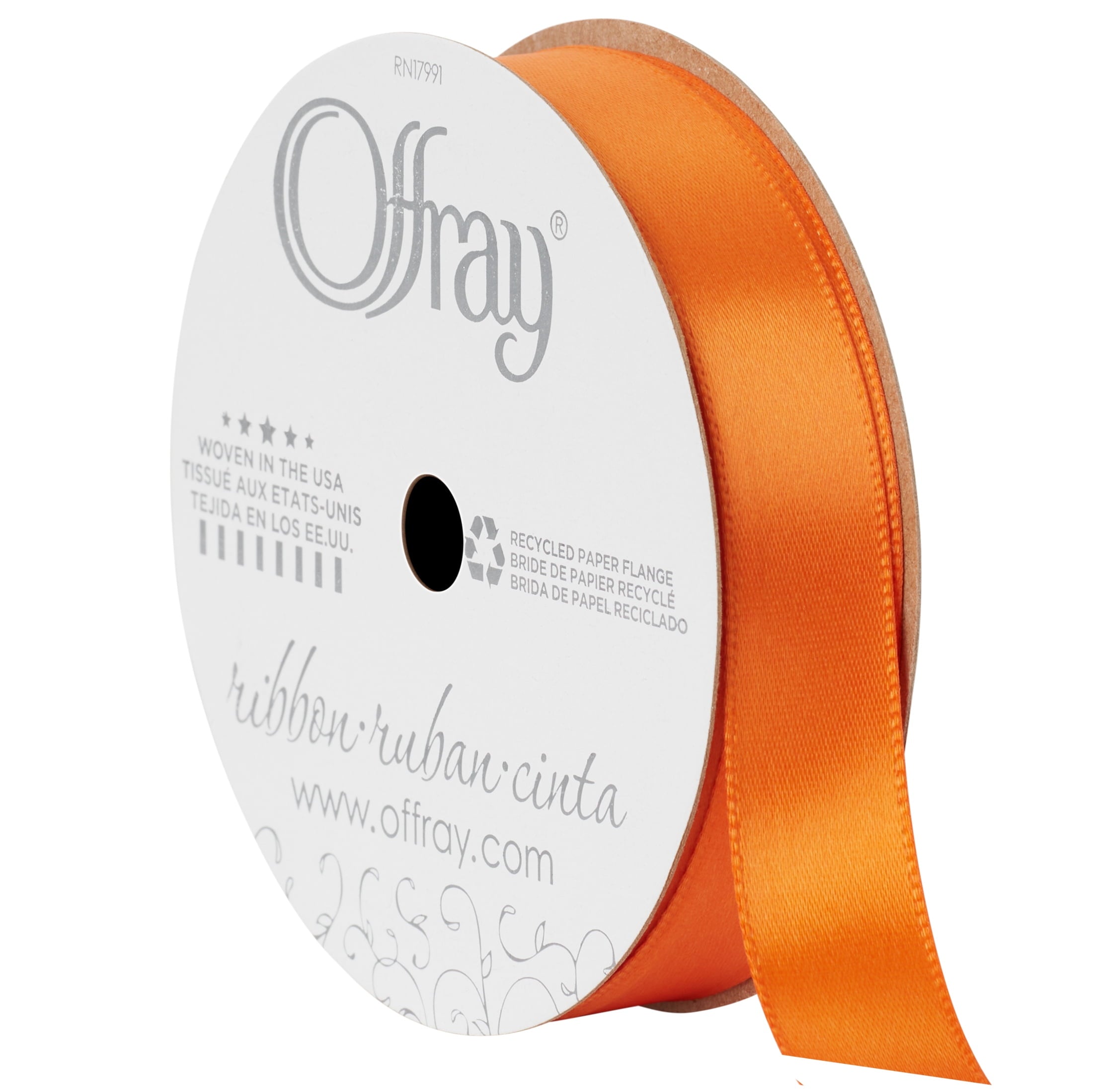 (3 pack) Offray Ribbon, Forest Green 5/8 inch Single Face Satin Polyester Ribbon, 18 feet