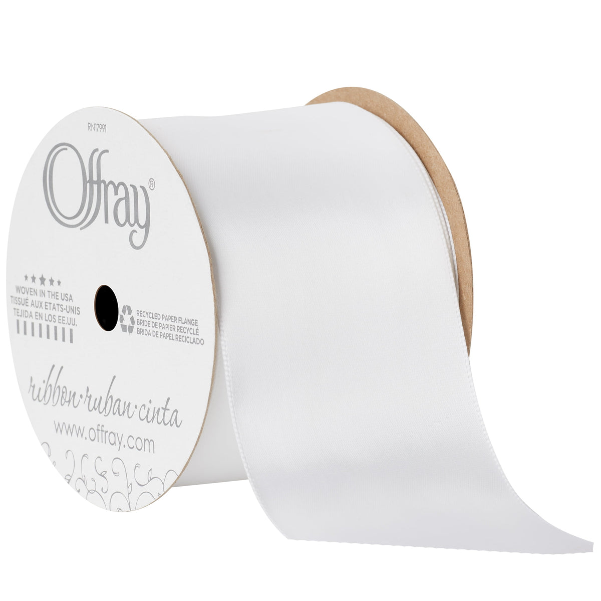 (2 pack) Offray Ribbon, Red 2 1/4 inch Single Face Satin Polyester Ribbon for Sewing, Crafts, and Gifting, 9 feet, 1 Each