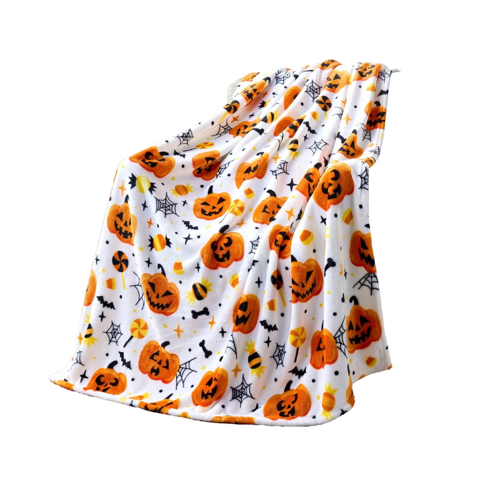 Pink Halloween Throw Blanket for Couch Fleece Halloween Decorations Throw Blankets Lightweight Soft Plush Big Throws and Blankets with Funny Ghost,30x40in