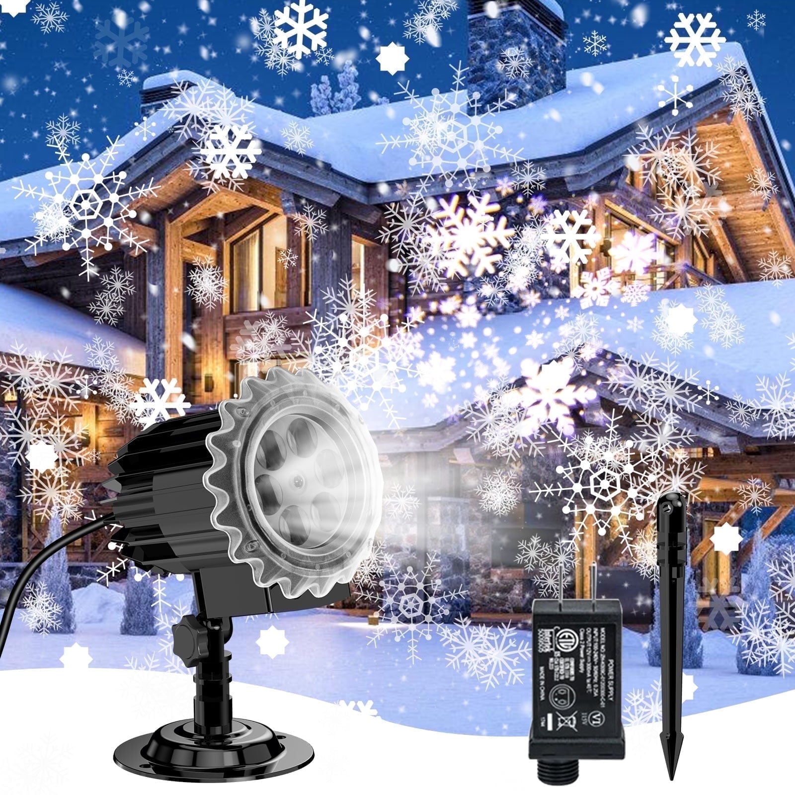 Small Owl Double-Tube Blizzard Projection light, holiday decoration ambient light, Christmas Halloween laser light, light show, waterproof function, indoor home, Christmas gift, wedding