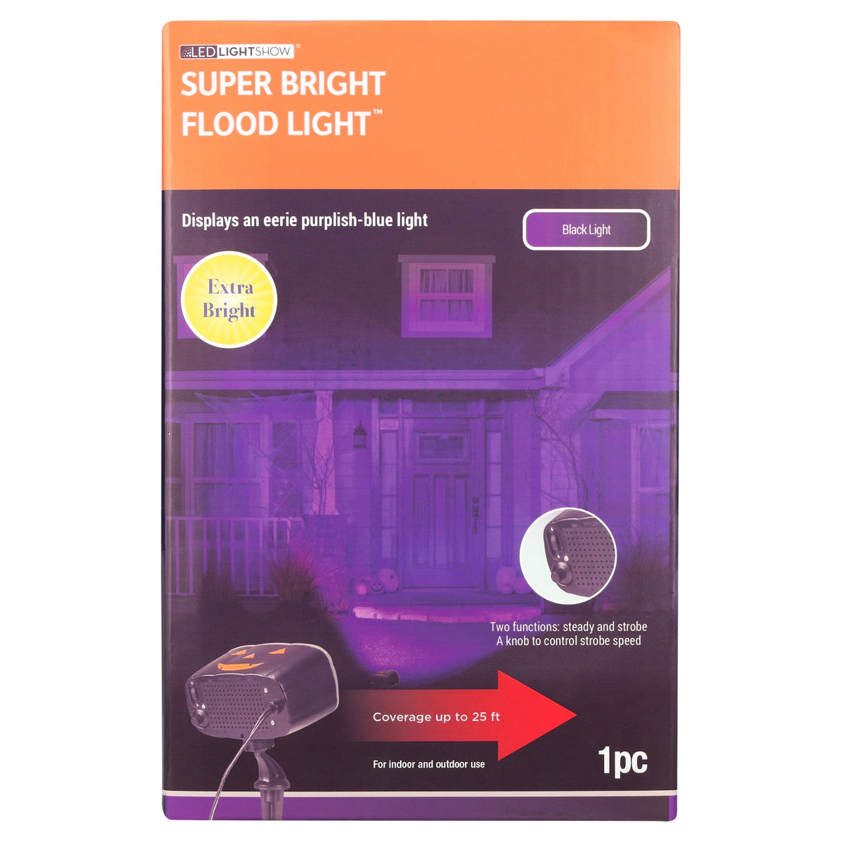 Halloween Holiday Lighting Super Plus LED Flood Light with 2 Way Switch Black Light