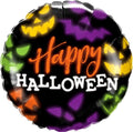 PMU Halloween Party Decoration "Happy Halloween" Jack Faces Aglow 18 Inch Mylar-Foil Balloon (1pkg) Pkg/1
