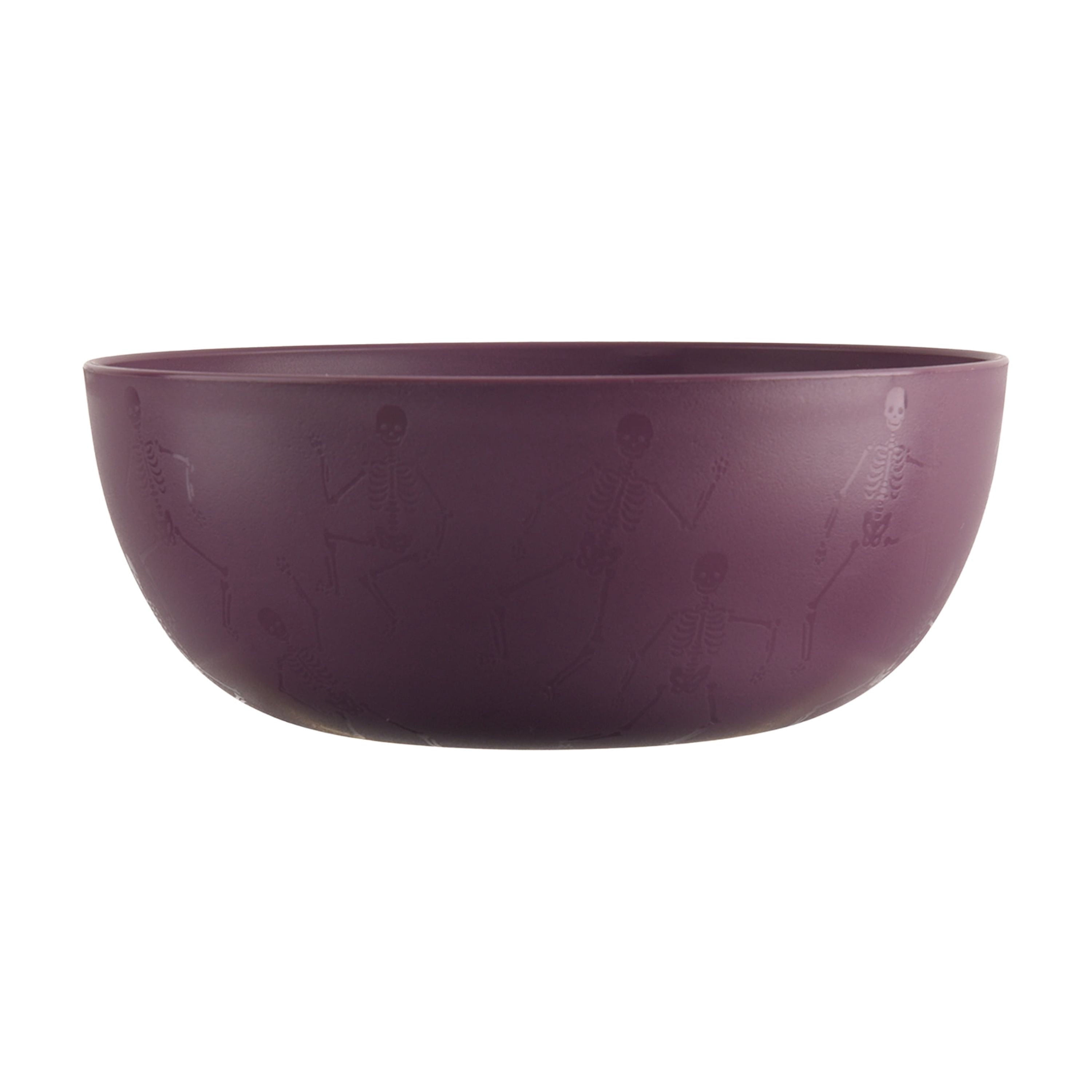 Mainstays 38 Ounce Round Plastic Etched Bats Bowl, Black
