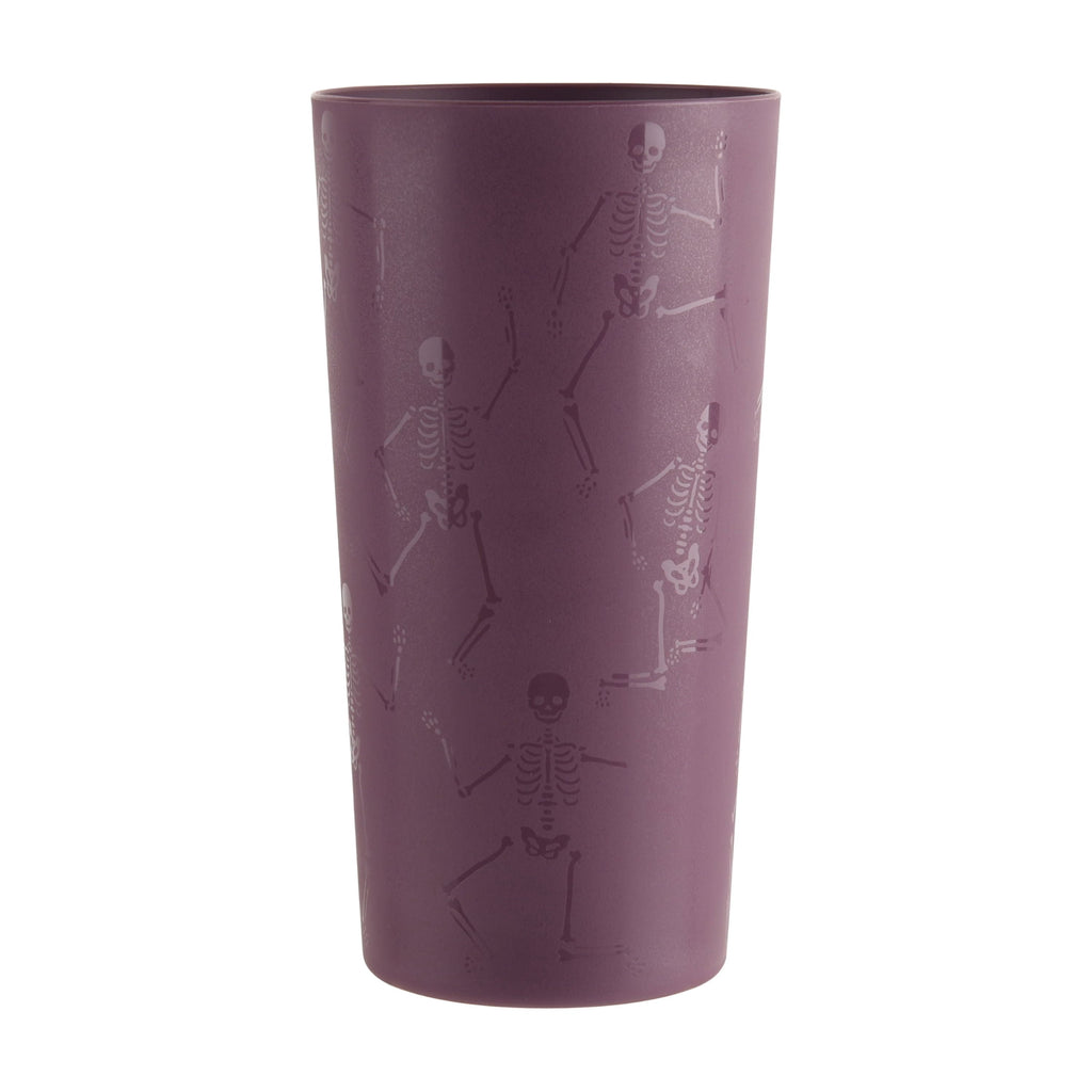 Mainstays 26 oz Round Plastic Skeleton Tumbler, Purple