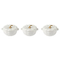 The Pioneer Woman 0.5 Qt Pumpkin Stoneware Mini Cocottes Set with Side Handles, Linen Finish, Set of 3