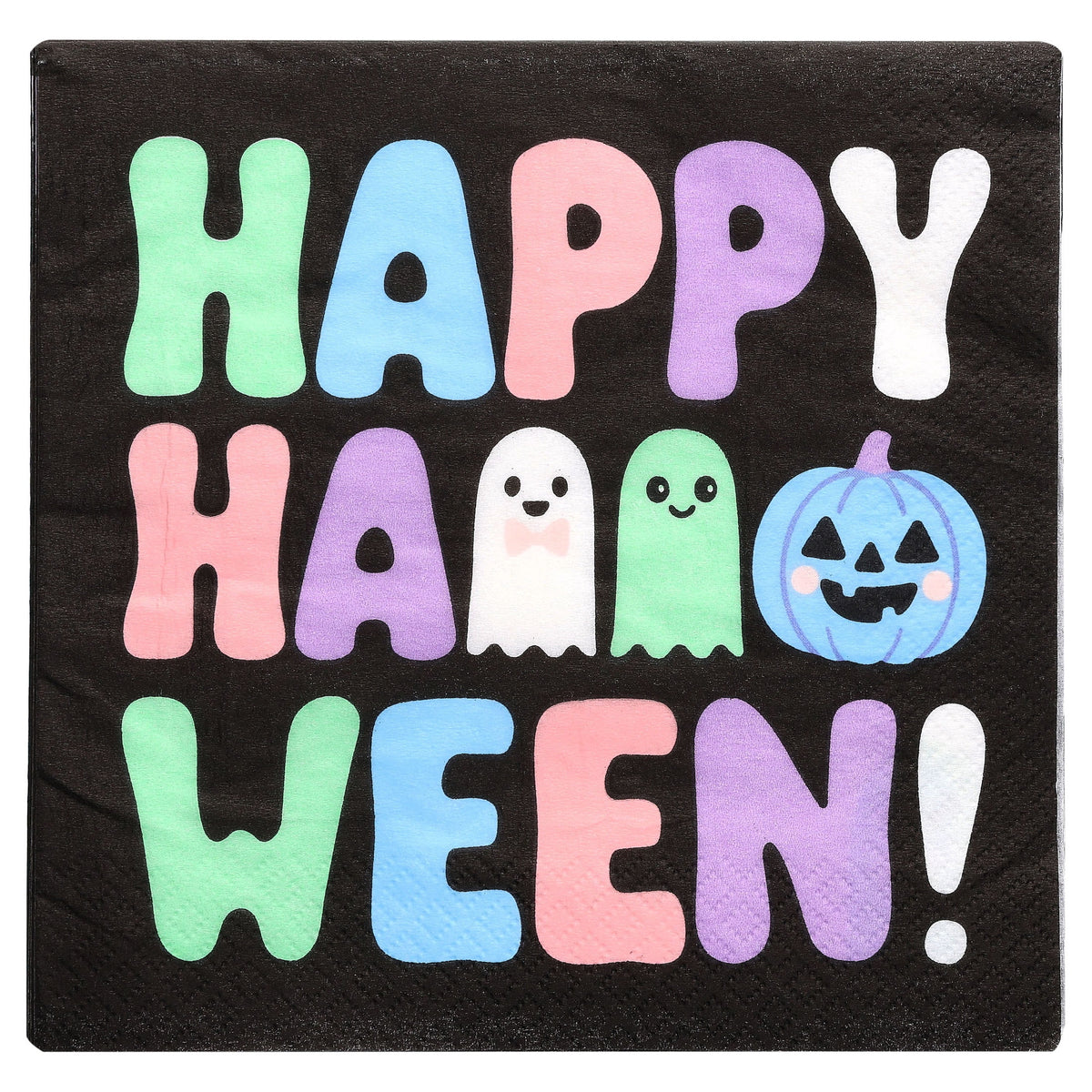 Happy Halloween Disposable Paper Napkins, Multicolor, 6.5" x 6.5", 16 Count, Halloween by Way To Celebrate