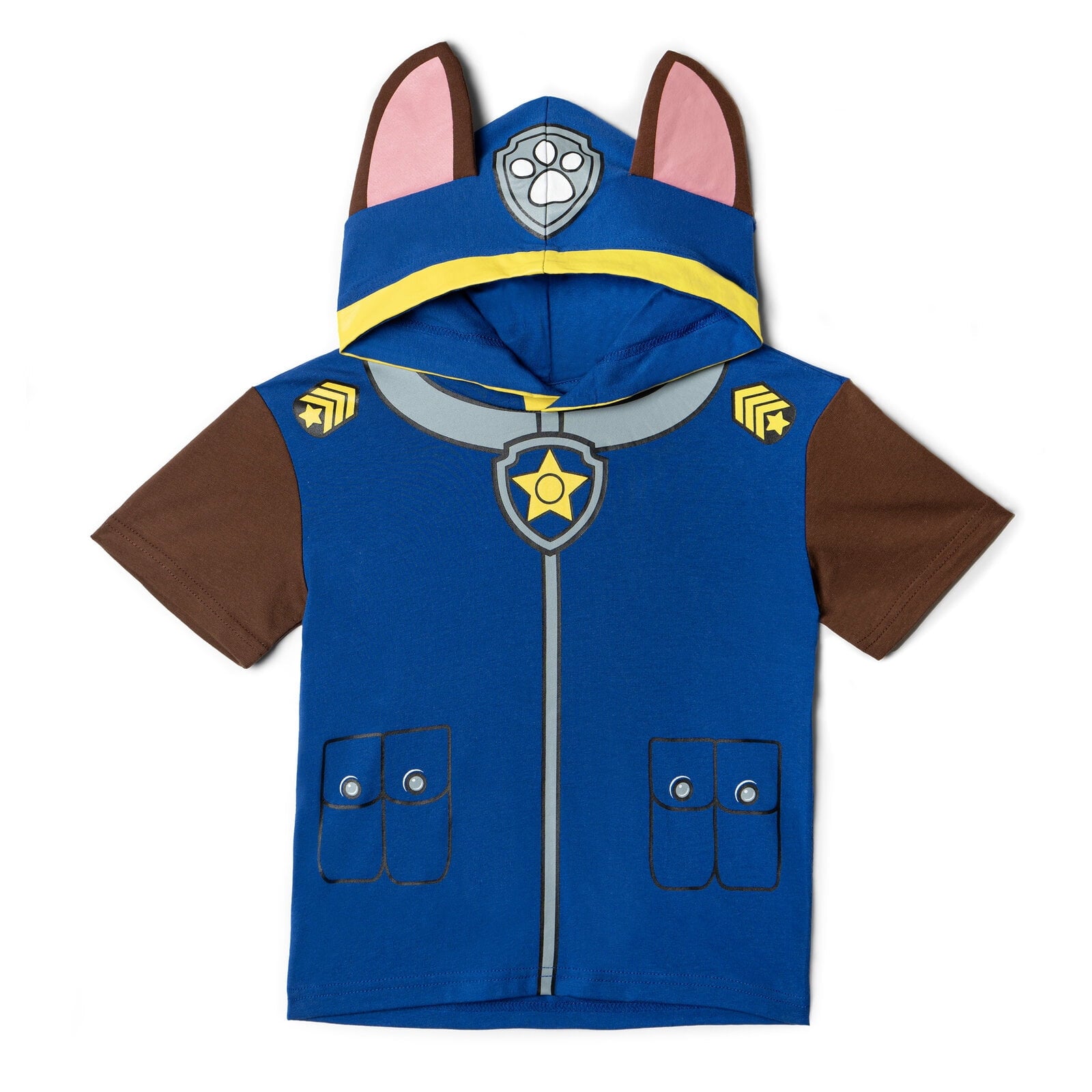 Paw Patrol Big Boys' Cosplay Hooded T-Shirt Marshall Bright Red