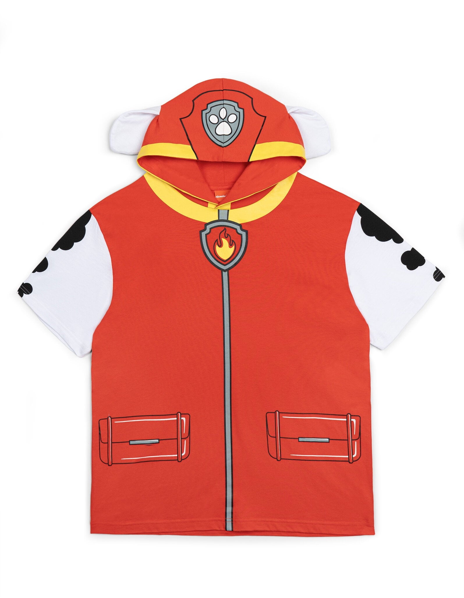 Paw Patrol Big Boys' Cosplay Hooded T-Shirt Marshall Bright Red