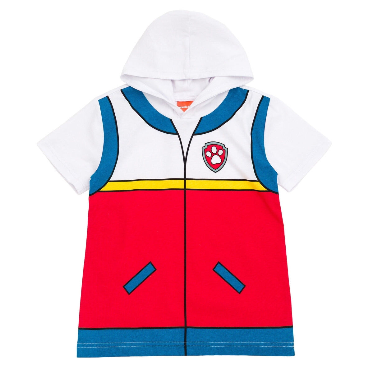 Paw Patrol Big Boys' Cosplay Hooded T-Shirt Marshall Bright Red