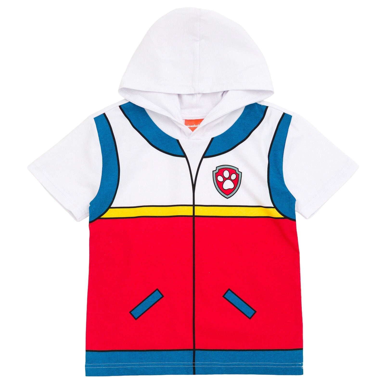 Paw Patrol Big Boys' Cosplay Hooded T-Shirt Marshall Bright Red
