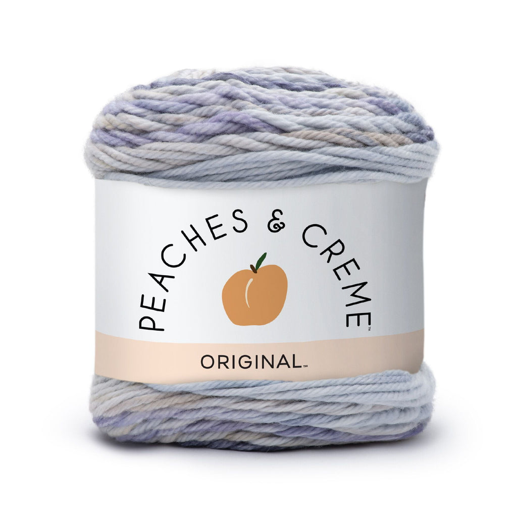 Peaches & Creme Stripey 4 Medium Cotton Yarn, Denim 2oz/56.7g, 102 Yards