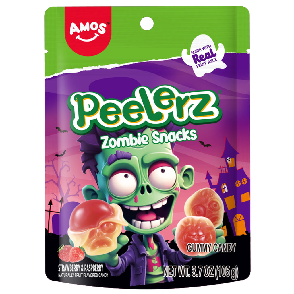 AMOS Peelerz Zombie Gummy Snacks, Allergen Free, 3.7 oz