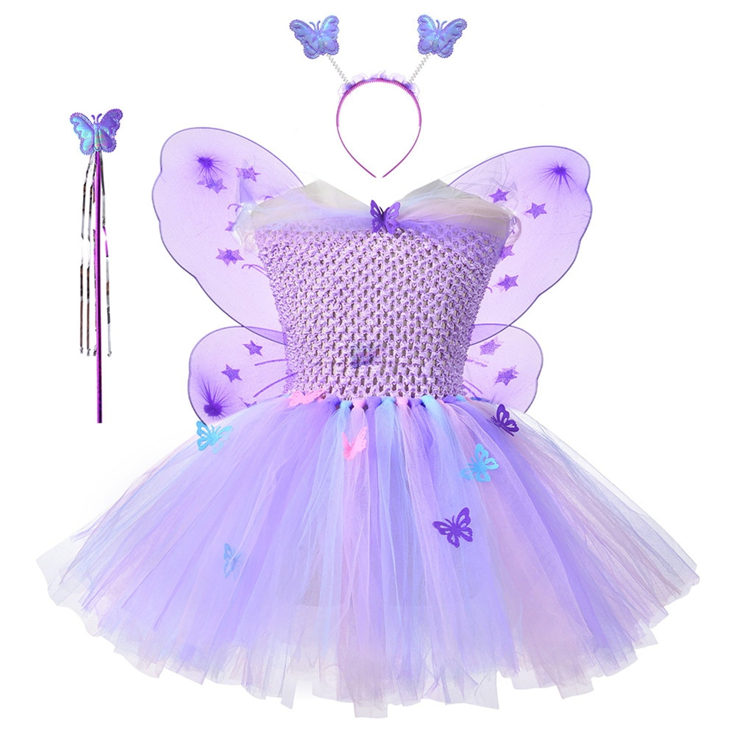 CHOYURME CHONYURM Fairy Halloween Princess Tutu Costume Dress for Girls Holiday Birthday Christmas Party Dress Up