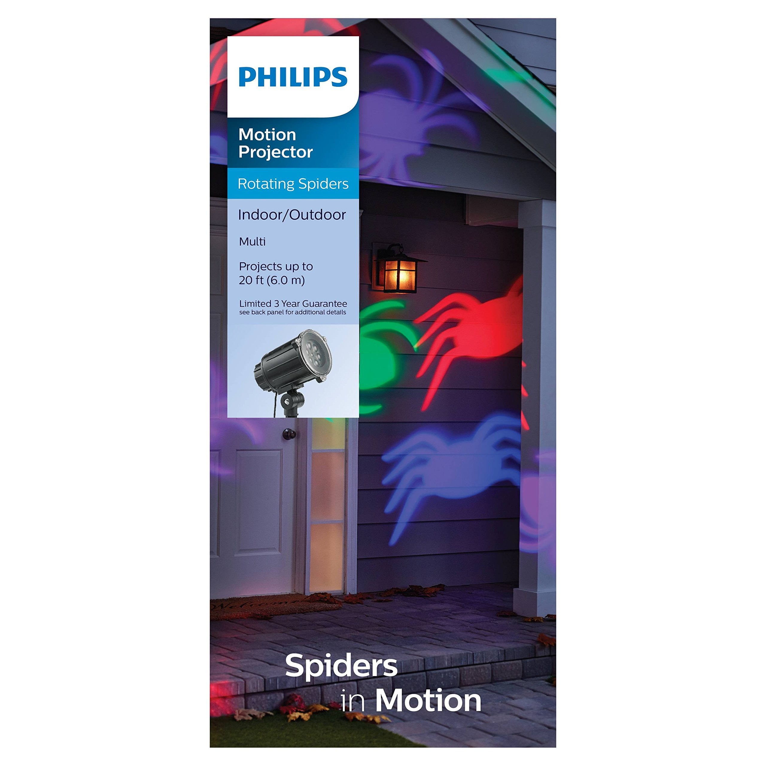 Philips Halloween Motion Projector with LED Bulbs - Rotating Spiders