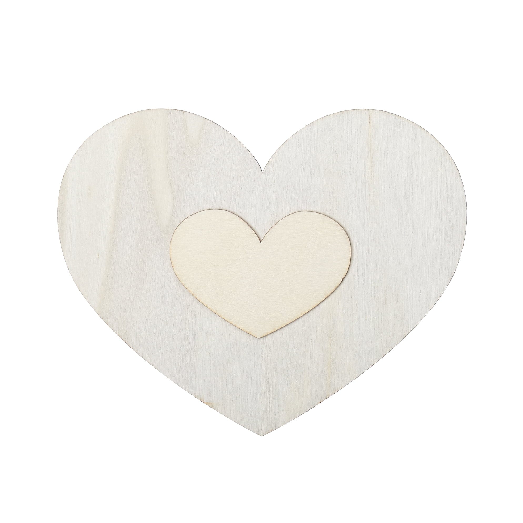(2 pack) Plaid Surfaces Layered Wood Shape, Heart