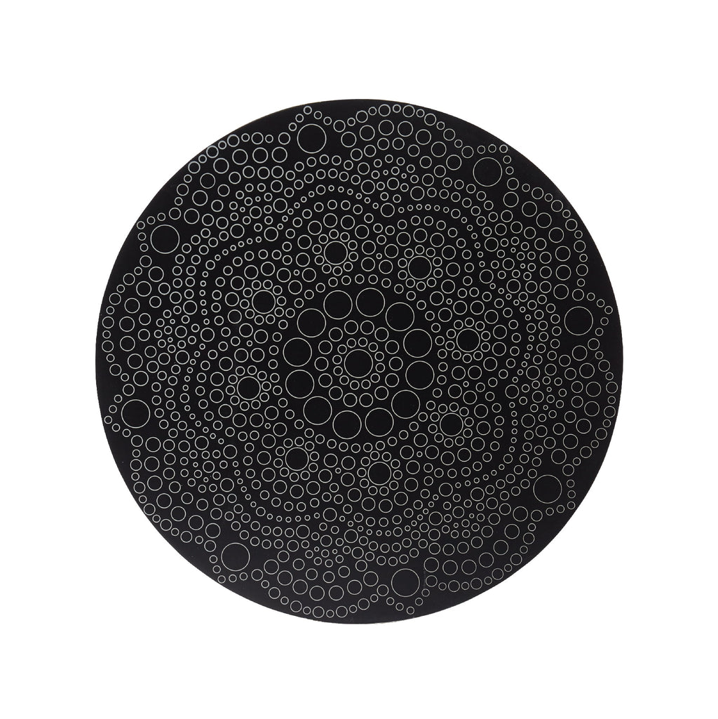Plaid Unpainted Wood Surfaces Circle Plaque, Traditional Mandala, 10"