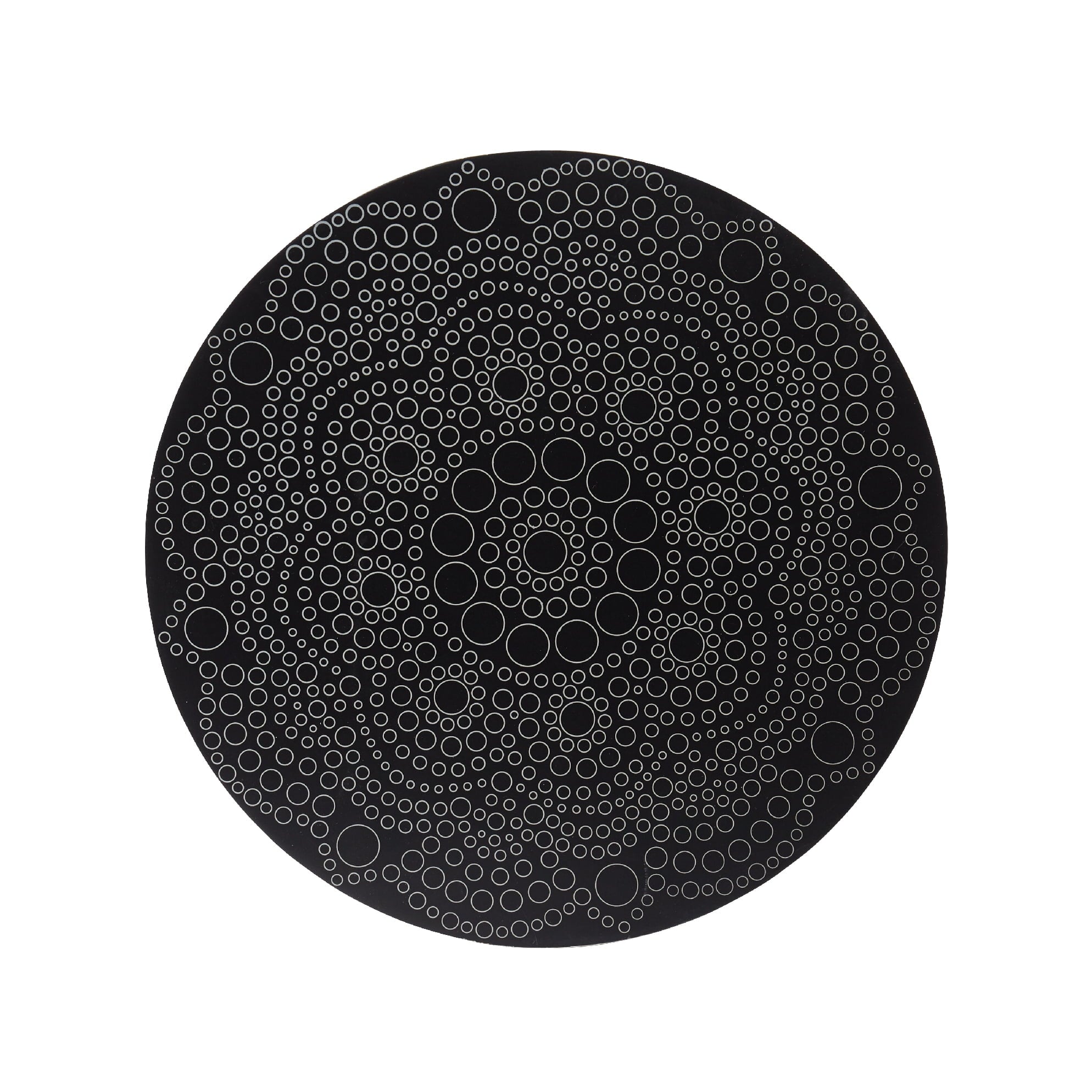 Plaid Unpainted Wood Surfaces Circle Plaque, Traditional Mandala, 10"